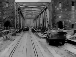 WWII, Ludendorff Bridge at Remagen Stock Footage