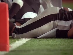 SLO MO, CU, American football players in action, Staten Island, New York, USA Stock Footage