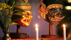 Mask in Thai classical style Stock Footage