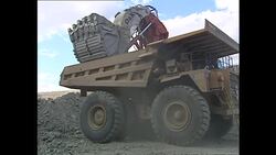 Open cast mining at a diamond mine News Clip