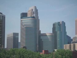 WS Skyscrapers of city / Minneapolis, Minnesota, United States  Stock Footage