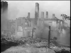 B/W 1939 PAN shelled buildings after German bombings / Warsaw, Poland / documentary Stock Footage
