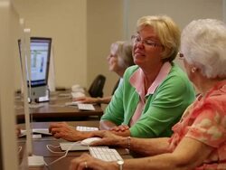 "MS Seniors citizens at computer lab / Laguna Woods, CA, United States " Stock Footage