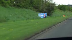 Driving past rival election posters in Bradford News Clip
