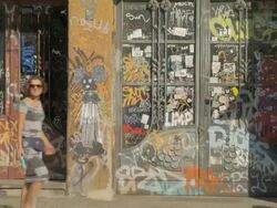 Berlin, Grafitti Buildings, Murals,ZO Stock Footage