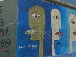 Berlin Wall, Grafitti, Murals, PAN Stock Footage