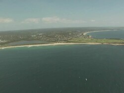 Dee Why Lagoon Reserve, NSW, Australia, from the air Stock Footage