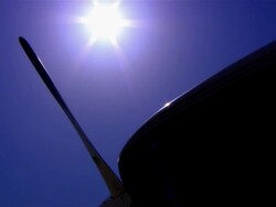 ECU, LA, USA, Arizona, Grand Canyon, Spinning propeller of Lancair Legacy Stock Footage