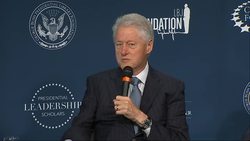 Former US Presidents Clinton and Bush share a few laughs while launching new programme News Clip