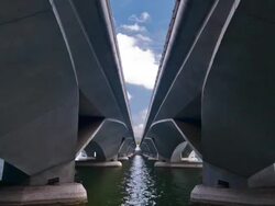 Esplanade Bridge Singapore Stock Footage
