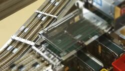 Food packaging production line Stock Footage