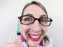 Insane Doctor With a Syringe Stock Footage