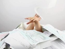 Too much paperwork Stock Footage