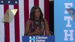 VOICED : Michelle Obama hace primera aparicion oficial en apoyo a Clinton News Clip
