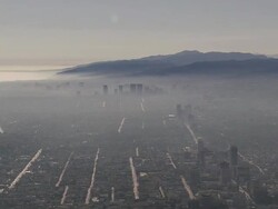 Aerial WS Beverly Hills, Los Angeles, TS towards Downtown Los Angeles / California, United States. Stock Footage