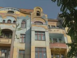 Berlin, Grafitti Buildings, Murals,PAN Stock Footage
