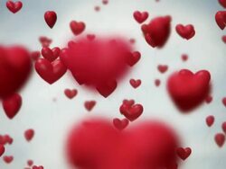 Heart-Shaped Ballons Flying (Red) - Loop Stock Footage