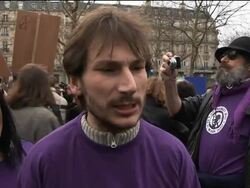 Demonstrators stage protest against Sarkozy News Clip