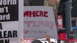 Anti-Iran 'No Nukes For Iran' Rally Protests NYC 2015 Stock Footage