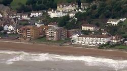 Aerials of houses along Kent seafront News Clip