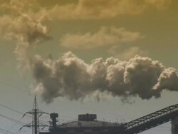 Vapor from a chemical plant Stock Footage