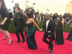 Kanye West and Kim Kardashian - 'Charles James: Beyond Fashion' Costume Institute Gala - Arrivals Stock Footage