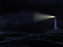 Lighthouse in Stormy Seas - NTSC Stock Footage