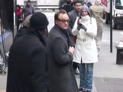 Bradley Whitford (Trophy Wife) leaving the Good Morning America show Stock Footage