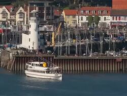 LIGHTHOUSE AND HARBOUR Stock Footage