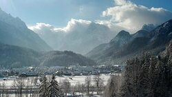 TIMELAPSE Beautiful alpine valley in winter Stock Footage