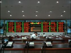 Trading room of the Philippine stock exchange, people working, Makati, Manila, Philippines Stock Footage