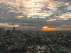 Cityscape in sunset Stock Footage