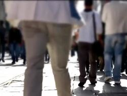 Millions of city people Stock Footage