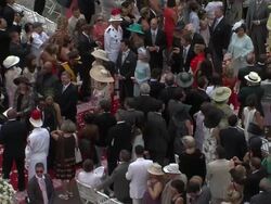 ATMOSPHERE Crowds at the Monaco Royal Wedding: Religious Ceremony Arrivals at Monaco . (Footage by WireImage Video/Getty Images Entertainment Video) Stock Footage