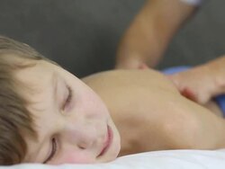 boy doing massage Stock Footage