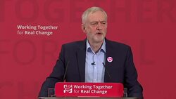 UK Labour Leader Jeremy Corbyn interrupted during speech by protest on crisis in Syria News Clip