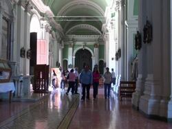 Many People Going In And Out of the Church Stock Footage