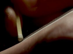 WOODEN MATCH LIT-SLOW MOTION Stock Footage