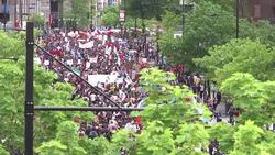 VOICED: Quebec: protesta multitudinaria News Clip