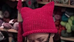 CLEAN : Women knitting pussy hats for Trump inauguration protest News Clip