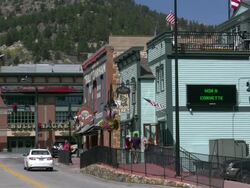Blackhawk main street traffic Stock Footage