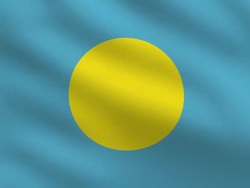 Palau Flag Stock Footage