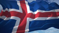 Iceland Flag Stock Footage