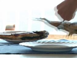 HD: Fish on a plate Stock Footage