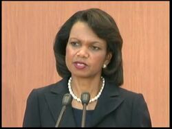 WRAP  US Sec of State Rice joint presser with SKorean FM News Clip