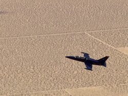 AIR TO AIR, MS, Aero L-39 Albatros flying over Mojave Desert, California, USA Stock Footage