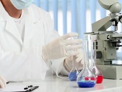 Scientists in a laboratory Stock Footage
