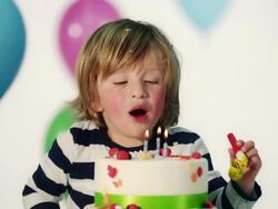 Happy boy on his birthday Stock Footage