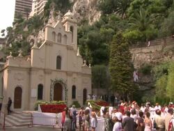 ATMOSPHERE Saint Devote's Church at the Monaco Royal Wedding: Saint Devote's Church Appearance at Monaco . (Footage by WireImage Video/Getty Images Entertainment Video) Stock Footage