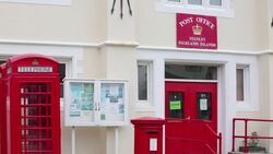 The Post Office in Port Stanley, the capital of the Falkland Islands. Stock Footage